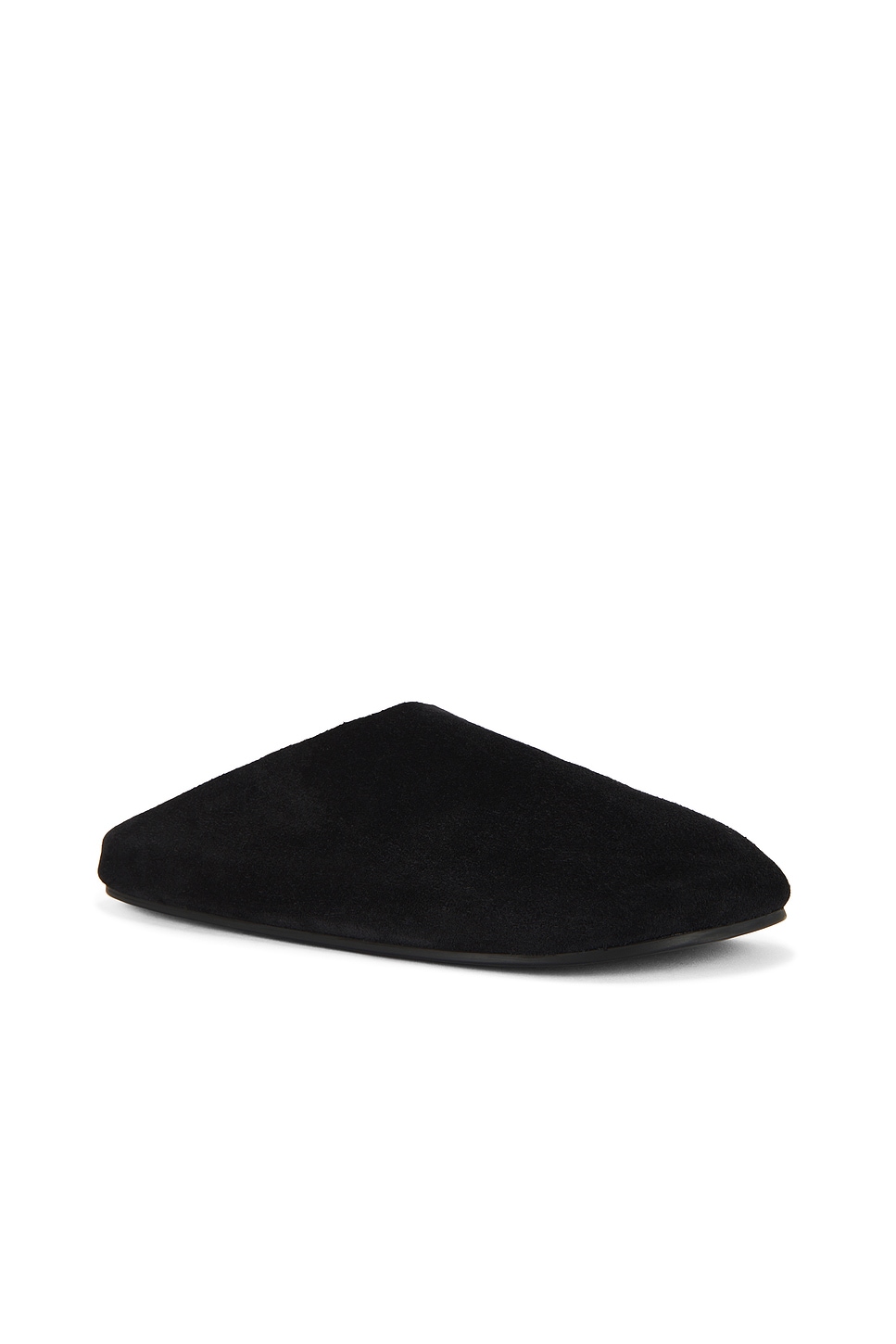 The Row Slippers Hudson In Pelle Scamosciata Nera Uomo In Black