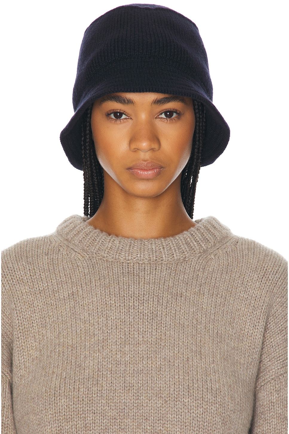 Shop The Row Burke Bucket Hat In Dark Navy