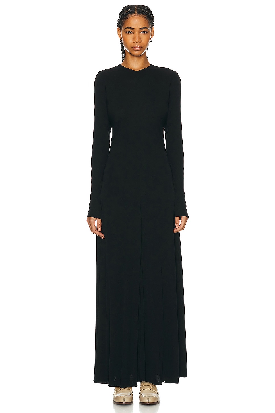 Image 1 of The Row Venusia Dress in BLACK
