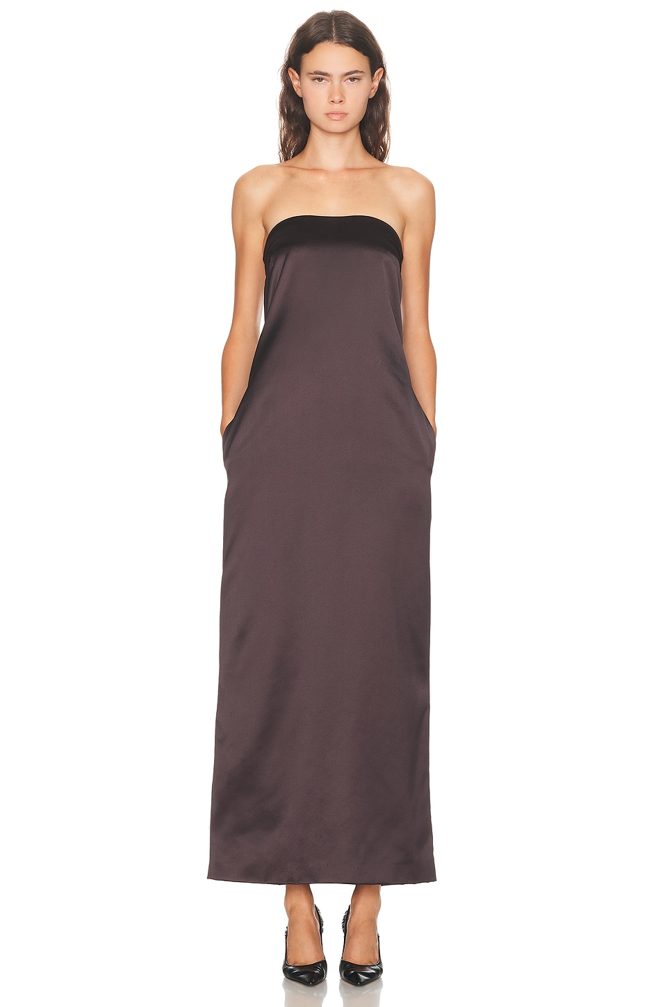Image 1 of The Row Dolci Dress in Dark Brown