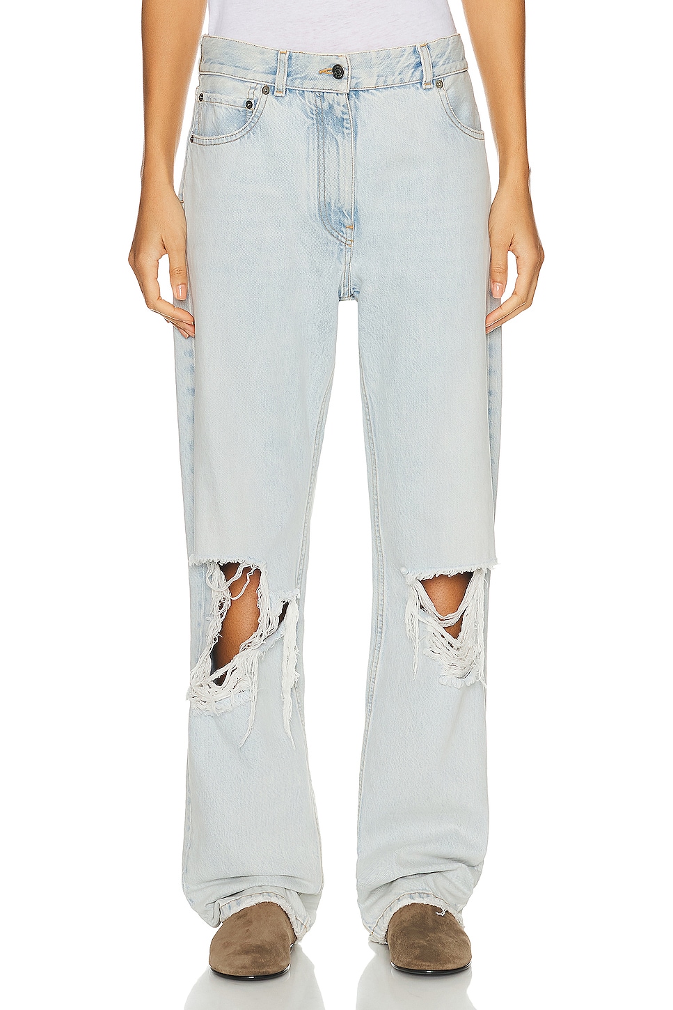 Image 1 of The Row Burty Pant in Bleached