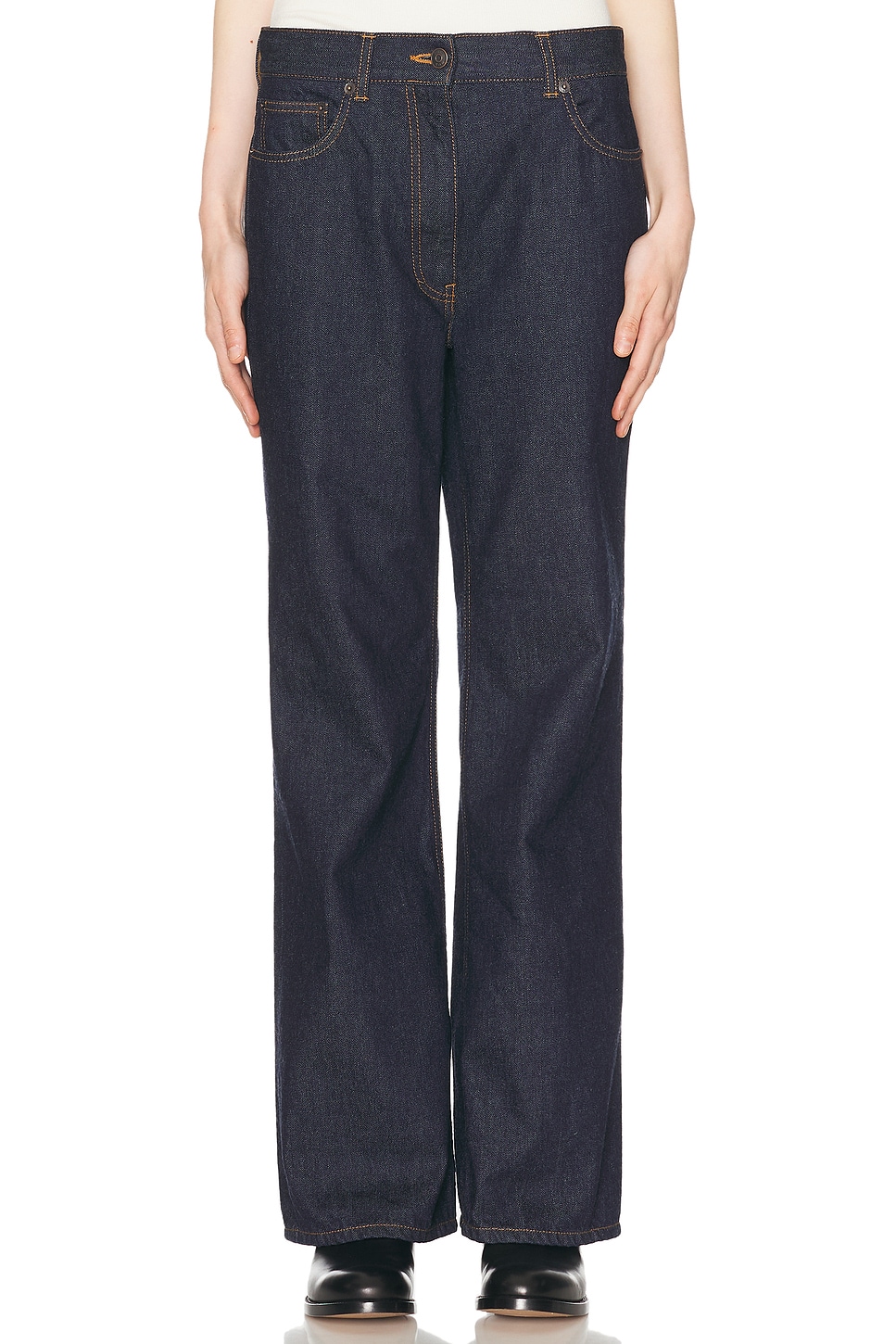 Image 1 of The Row Dan Bootcut Leg in Indigo