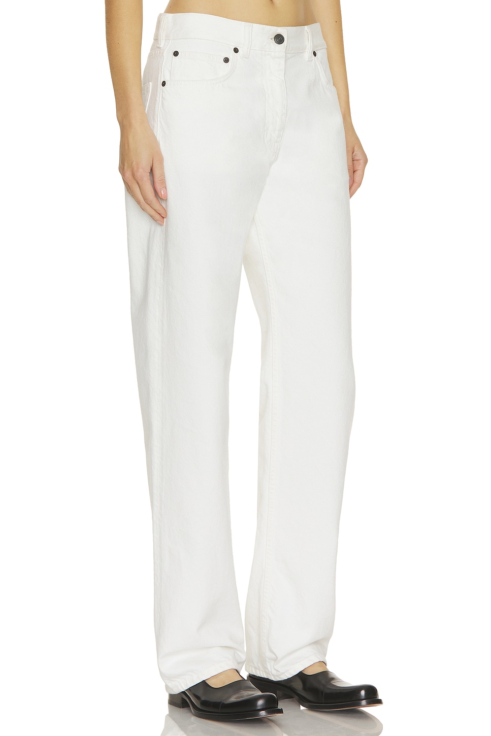 The Row Denim Burty Trousers With Pockets And Loops In Neutral
