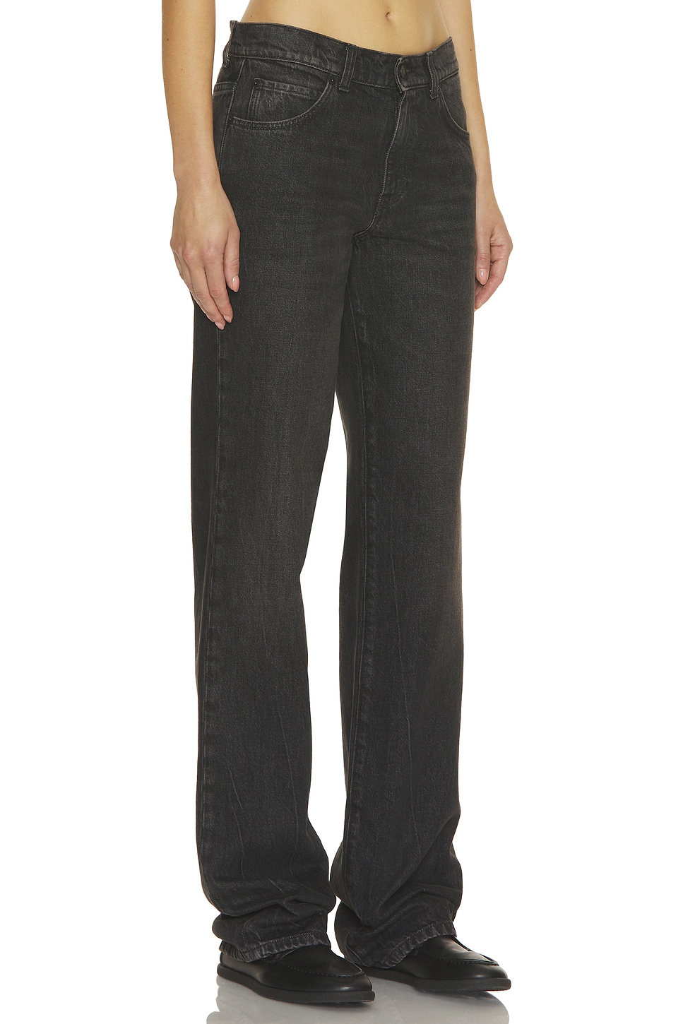 The Row Carlyl Denim Trousers With Pockets And Loops In Black