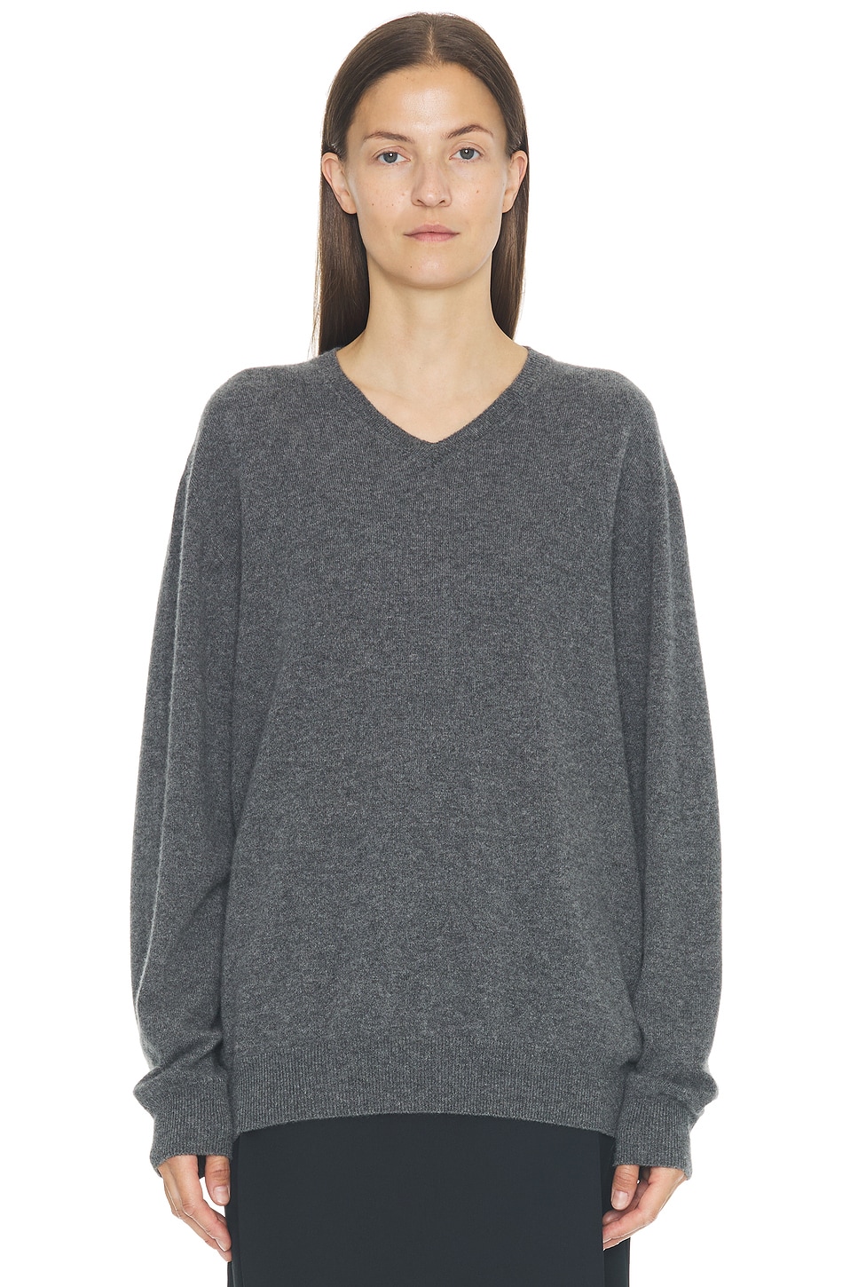 Image 1 of The Row Ligeia Top in Medium Grey Melange