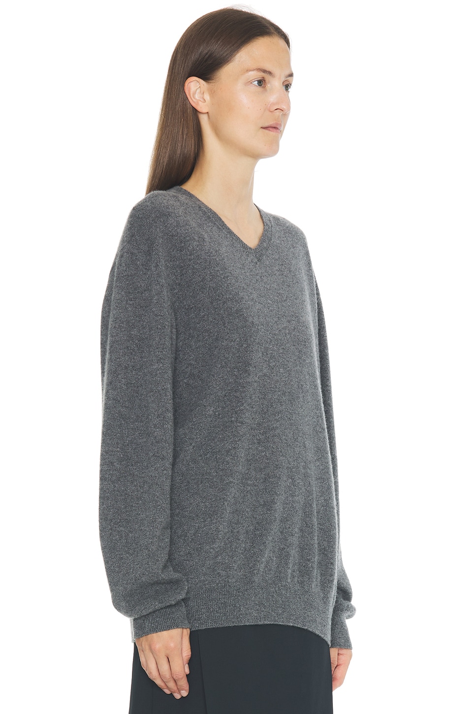The Row Ligeia V-neck Cashmere Sweater In Gray