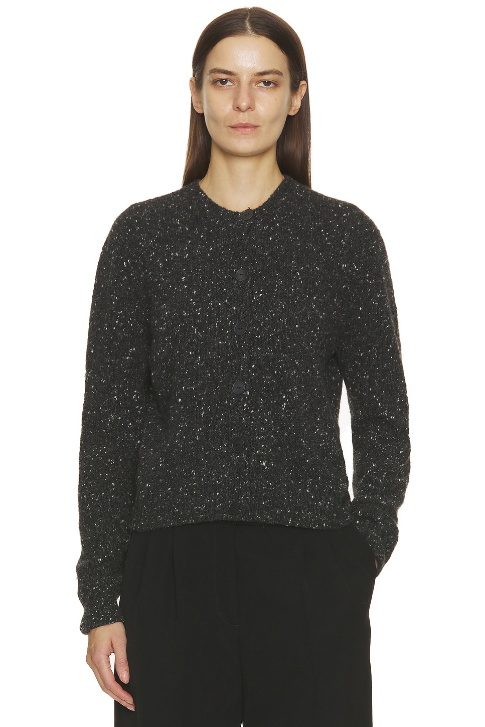 Image 1 of The Row Mauino Cardigan in Charcoal Melange