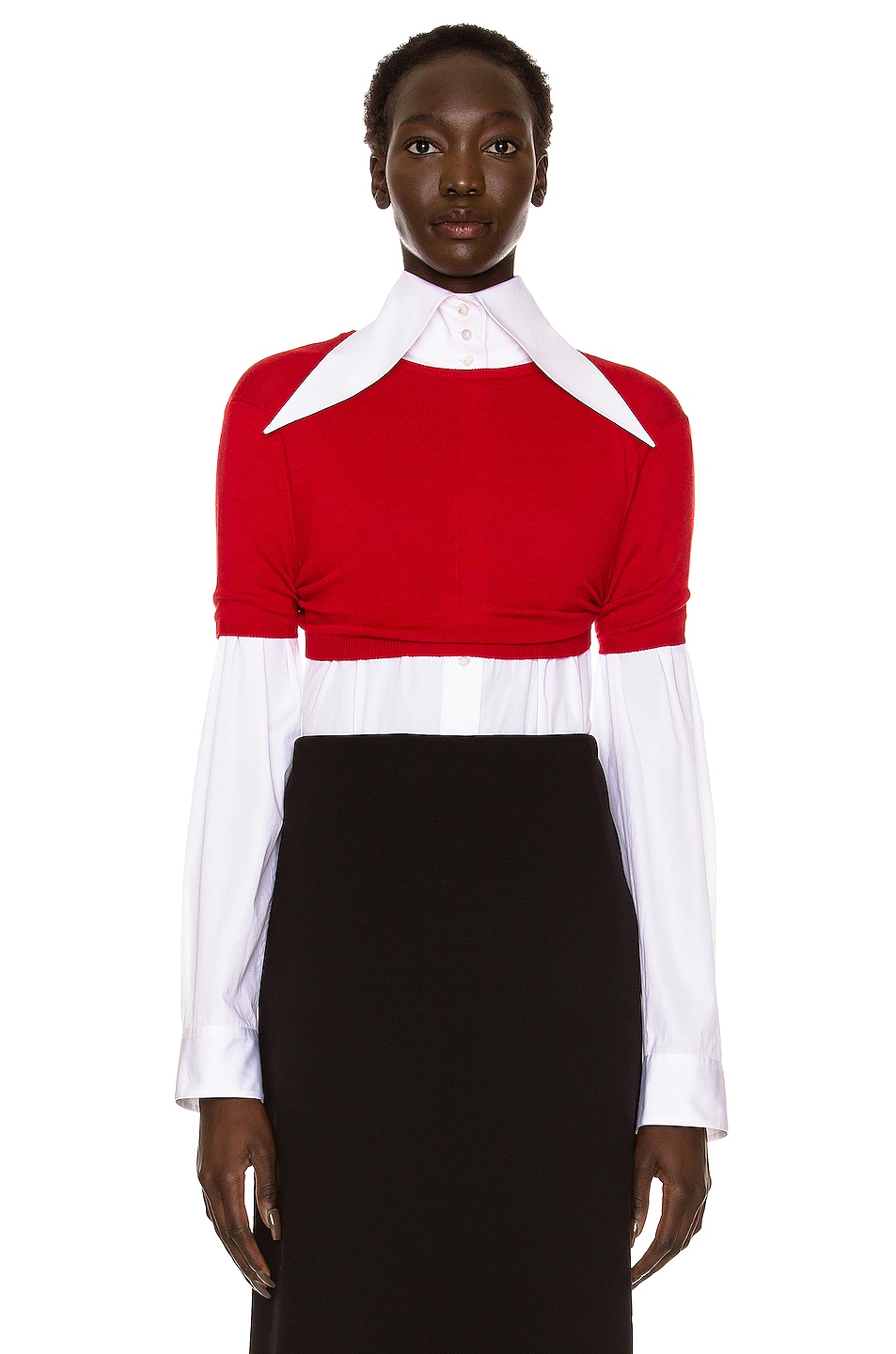 Image 1 of The Row Vic Top in Crimson Red