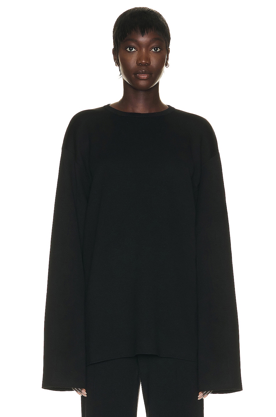 Image 1 of The Row Naso Top in Black & Navy