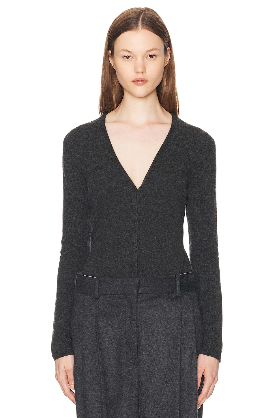 Image 1 of The Row Imperia Cardigan in Enzyme Black