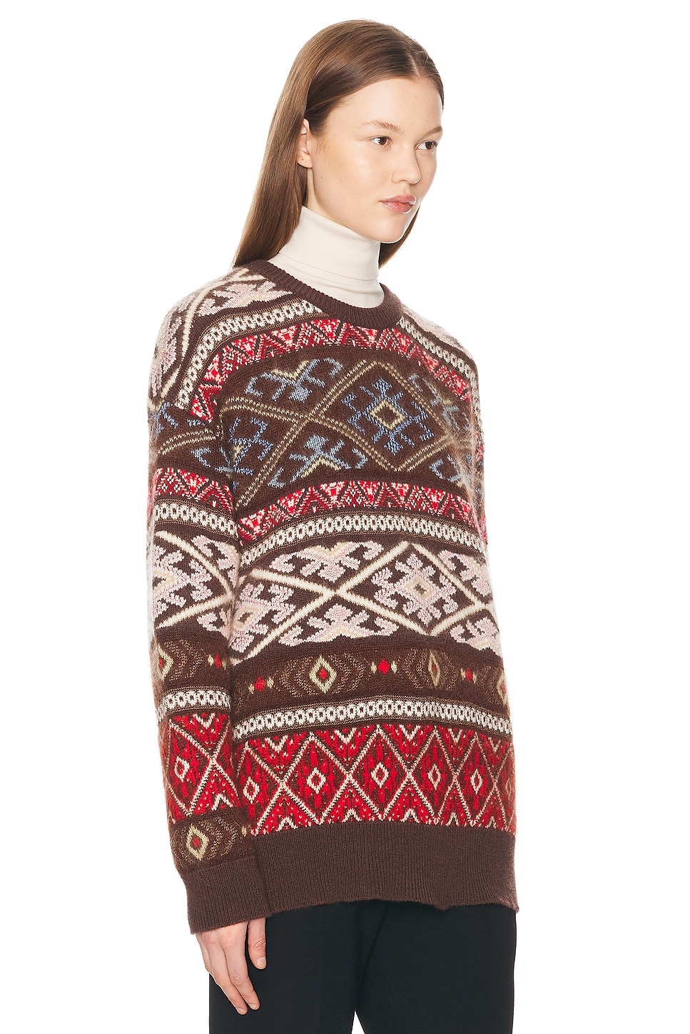 Shop The Row Hinny Sweater In Multi Brown  Light Pink  & Red