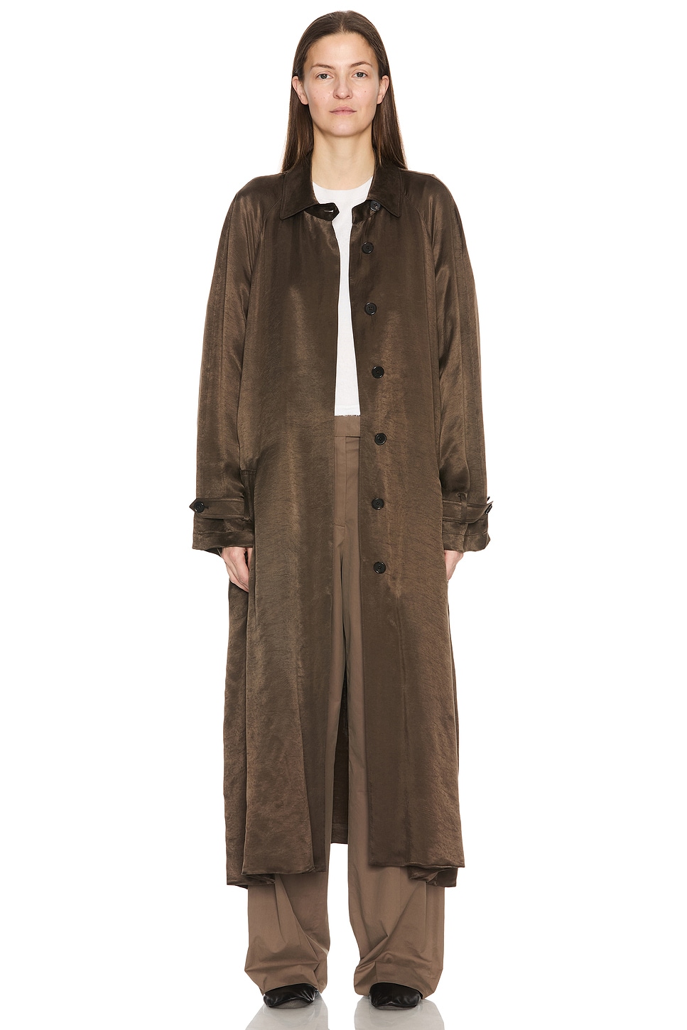 Image 1 of The Row Ryo Coat in Dark Brown