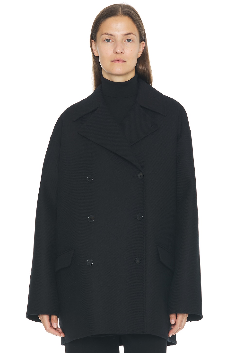 Image 1 of The Row Azuron Coat in Black