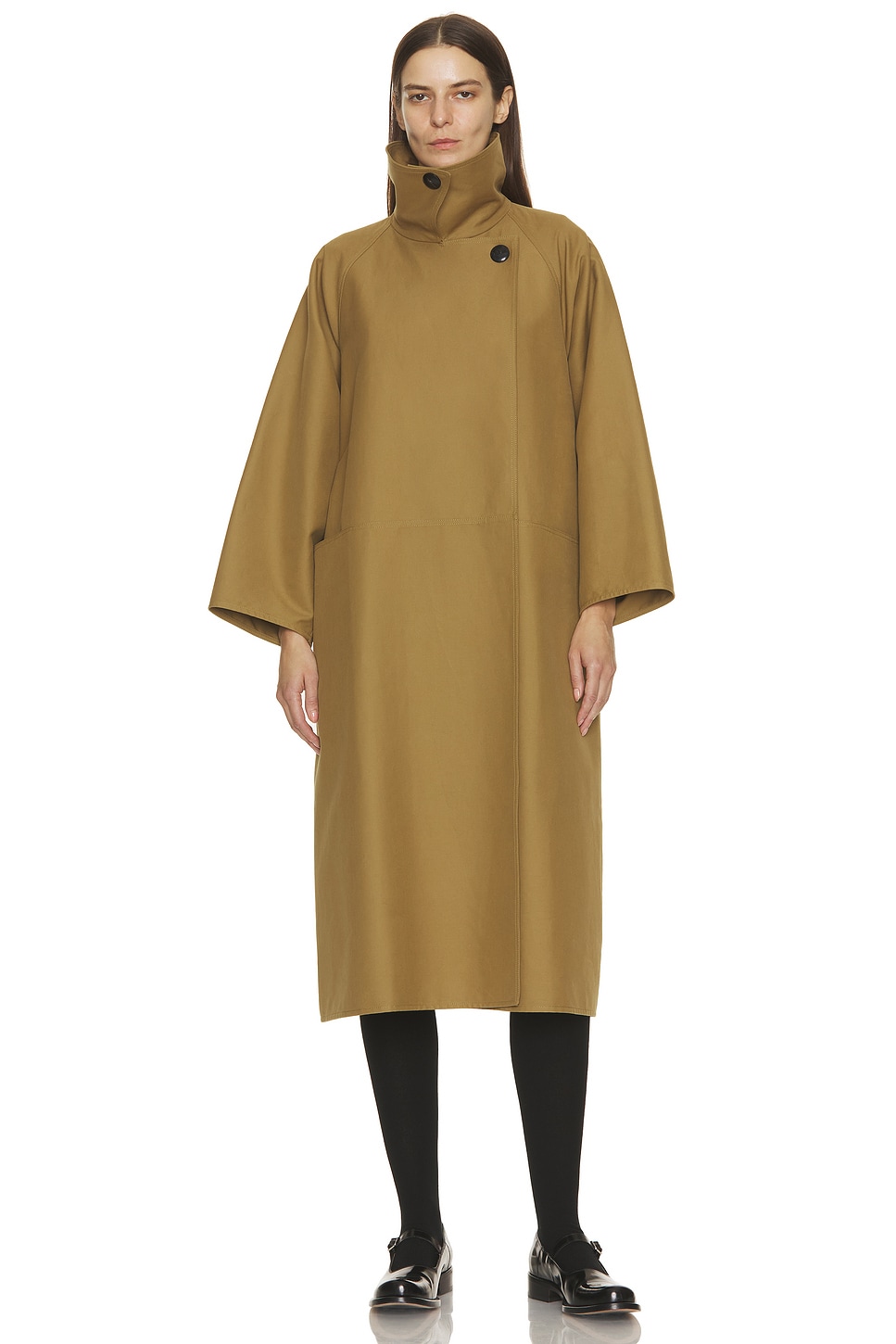 Image 1 of The Row Aurore Coat in Moss Green