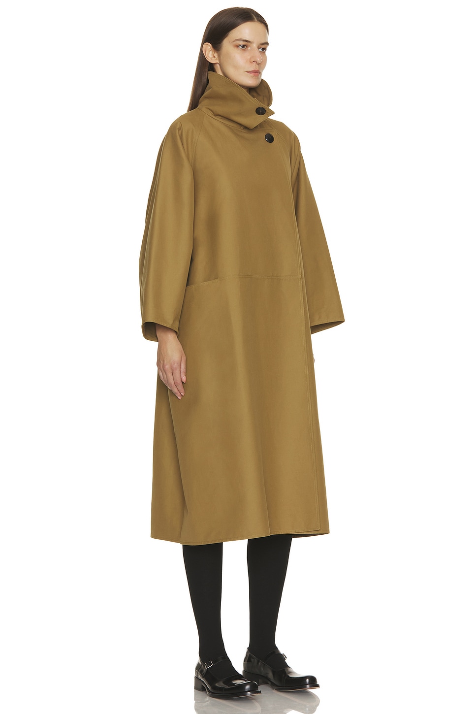 The Row Aurore Cotton Coat In Brown