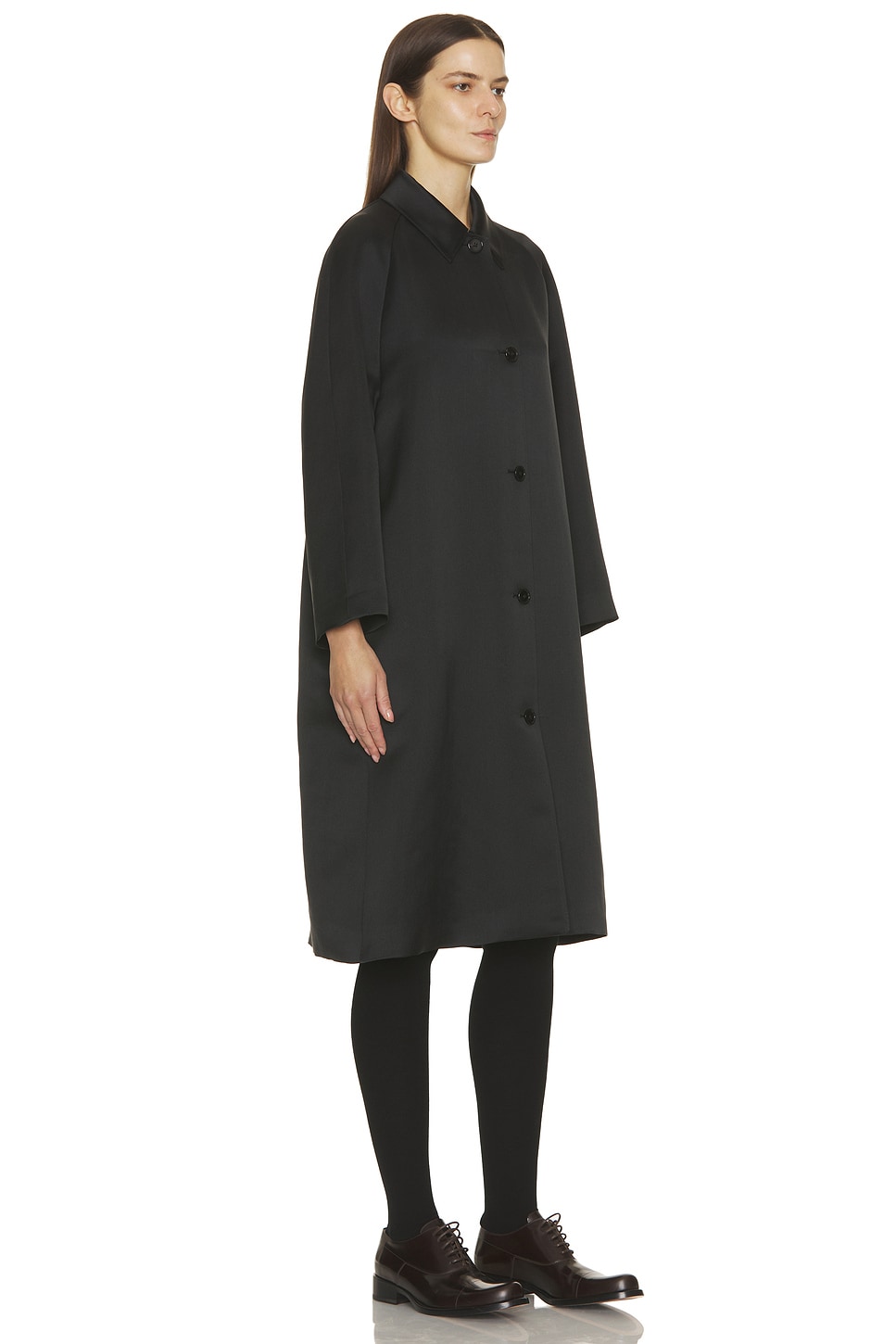 The Row Long-sleeved Coat In Black
