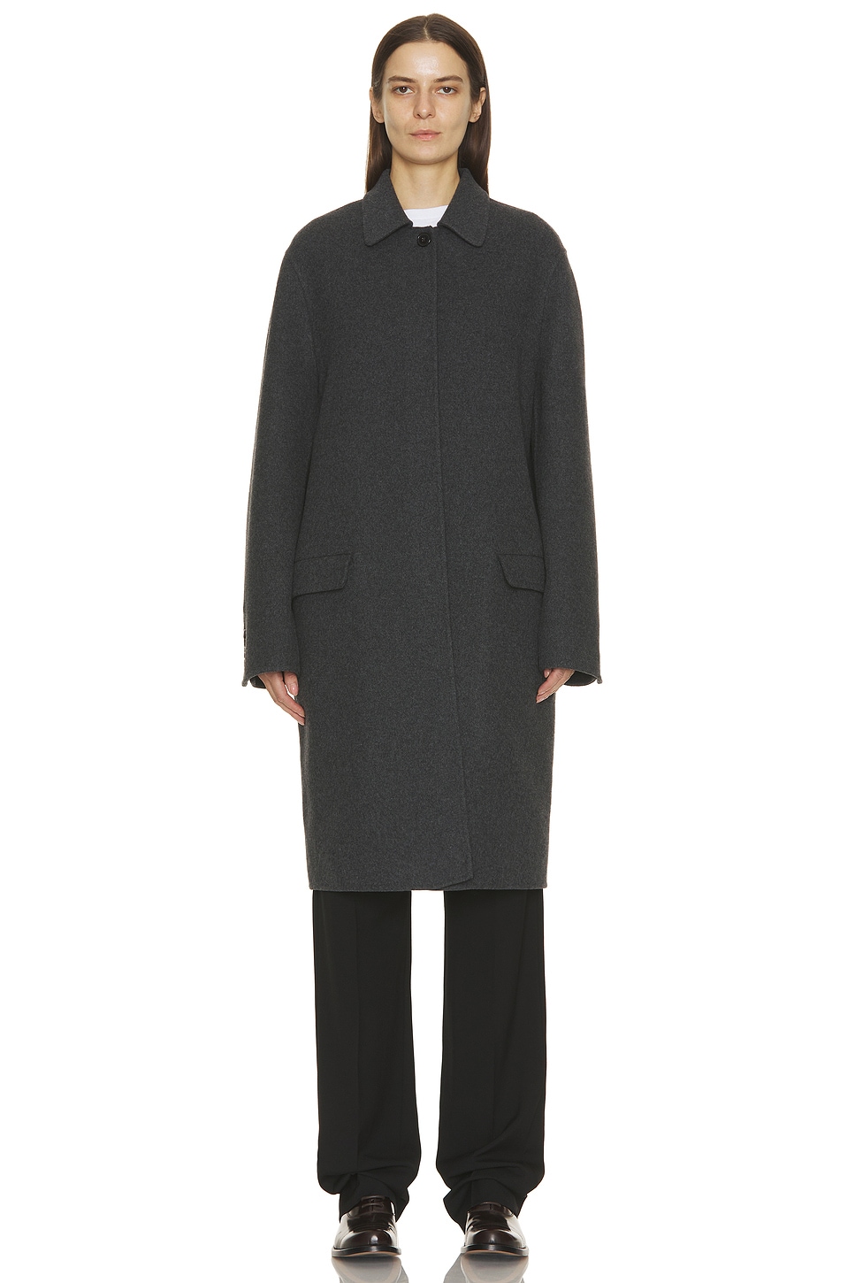 Image 1 of The Row Musca Coat in Dark Charcoal