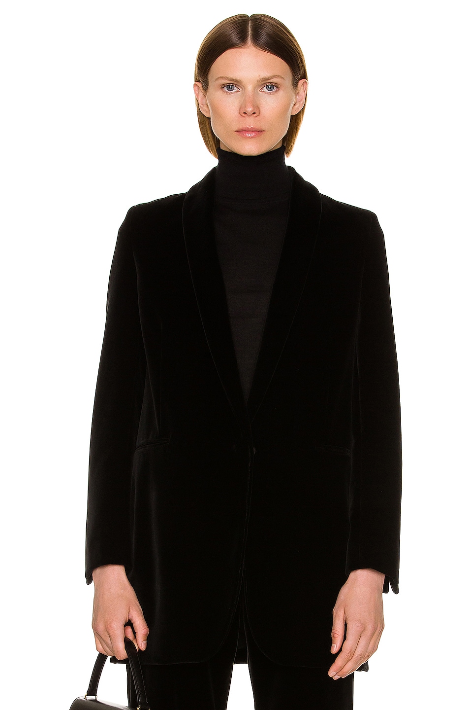 Image 1 of The Row Jerry Velvet Jacket in Black