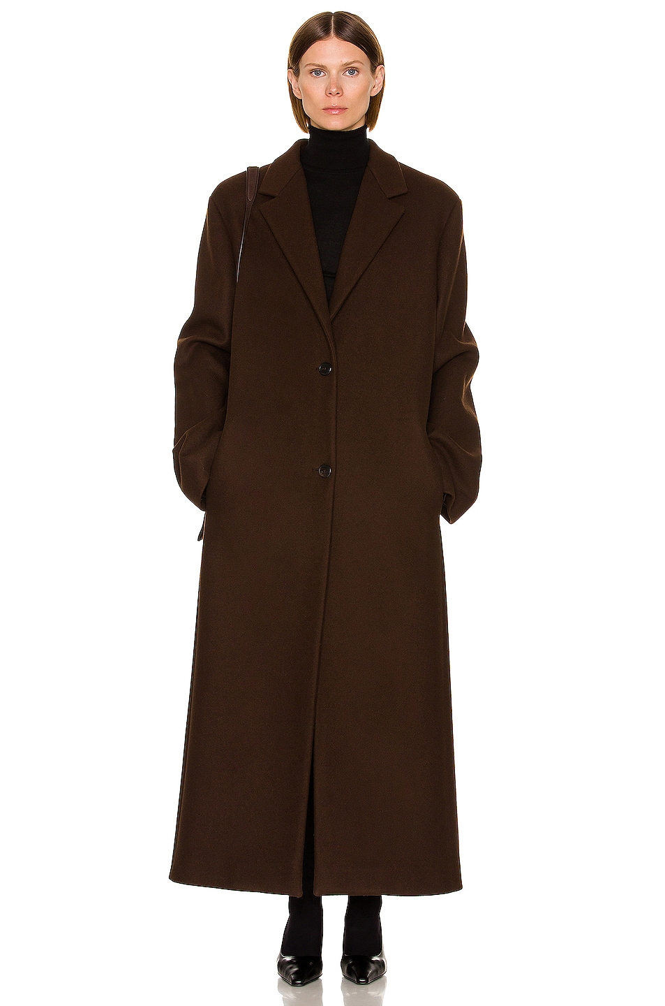 The Row Pella Coat in Dark Chocolate | FWRD