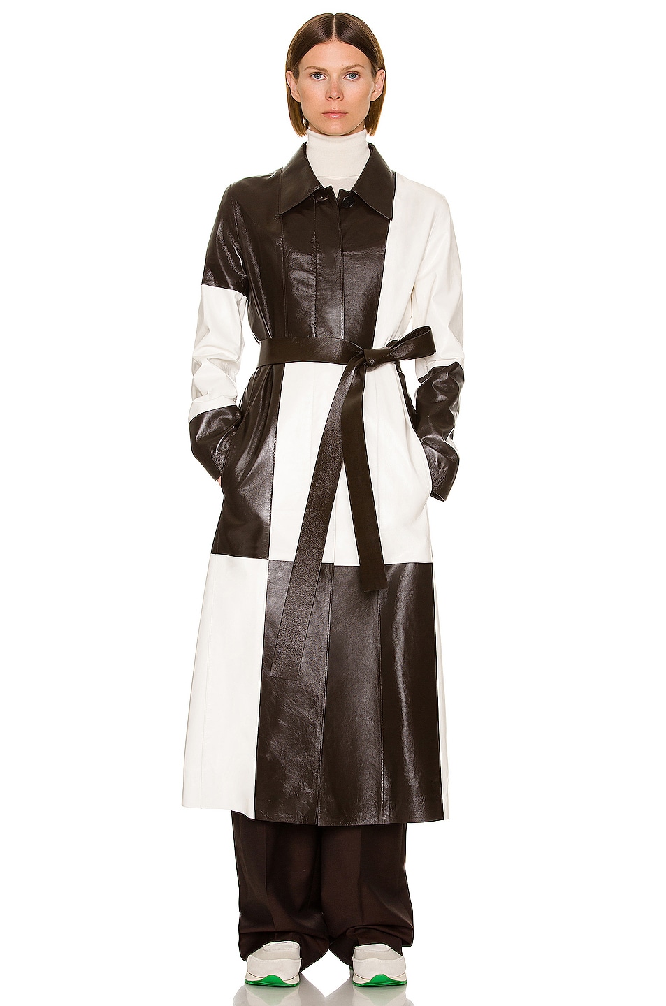 Image 1 of The Row Traviesa Coat in Brown & Ivory