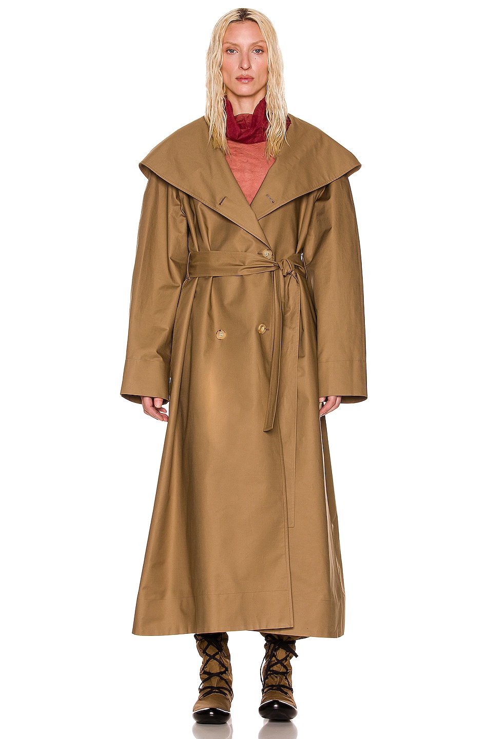 Image 1 of The Row Augusta Coat in Taupe