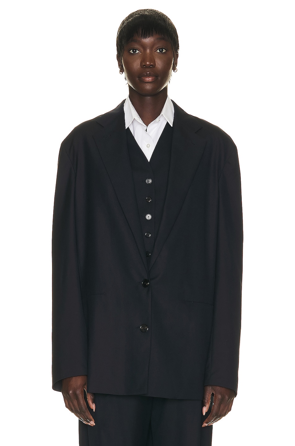 Image 1 of The Row Bastienne Jacket in Navy
