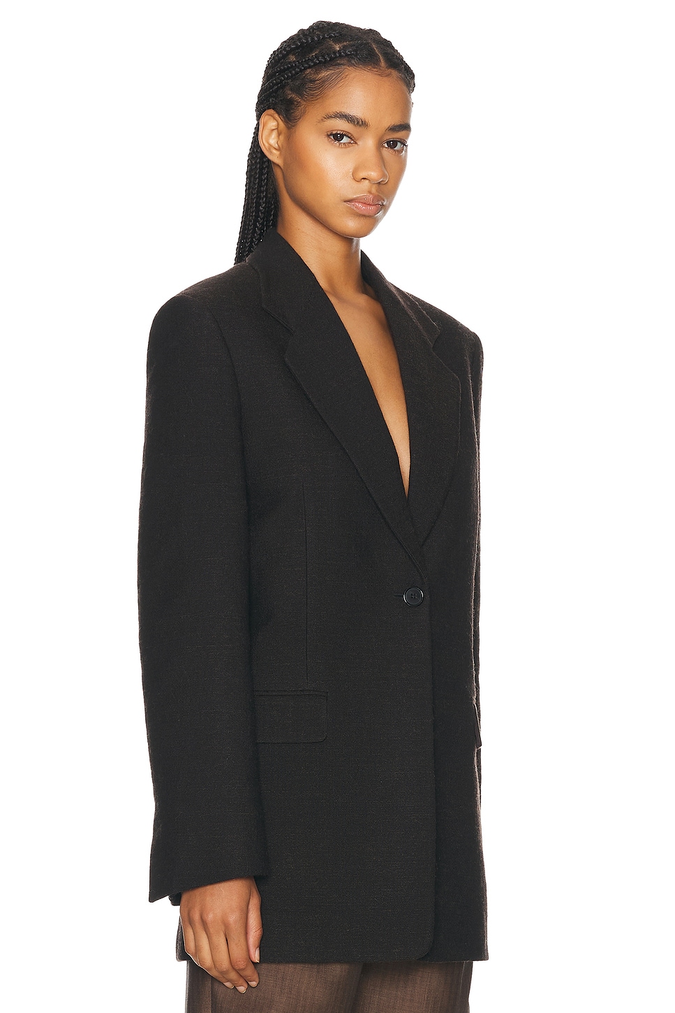 The Row Vermont Jacket In Dark Brown Melange