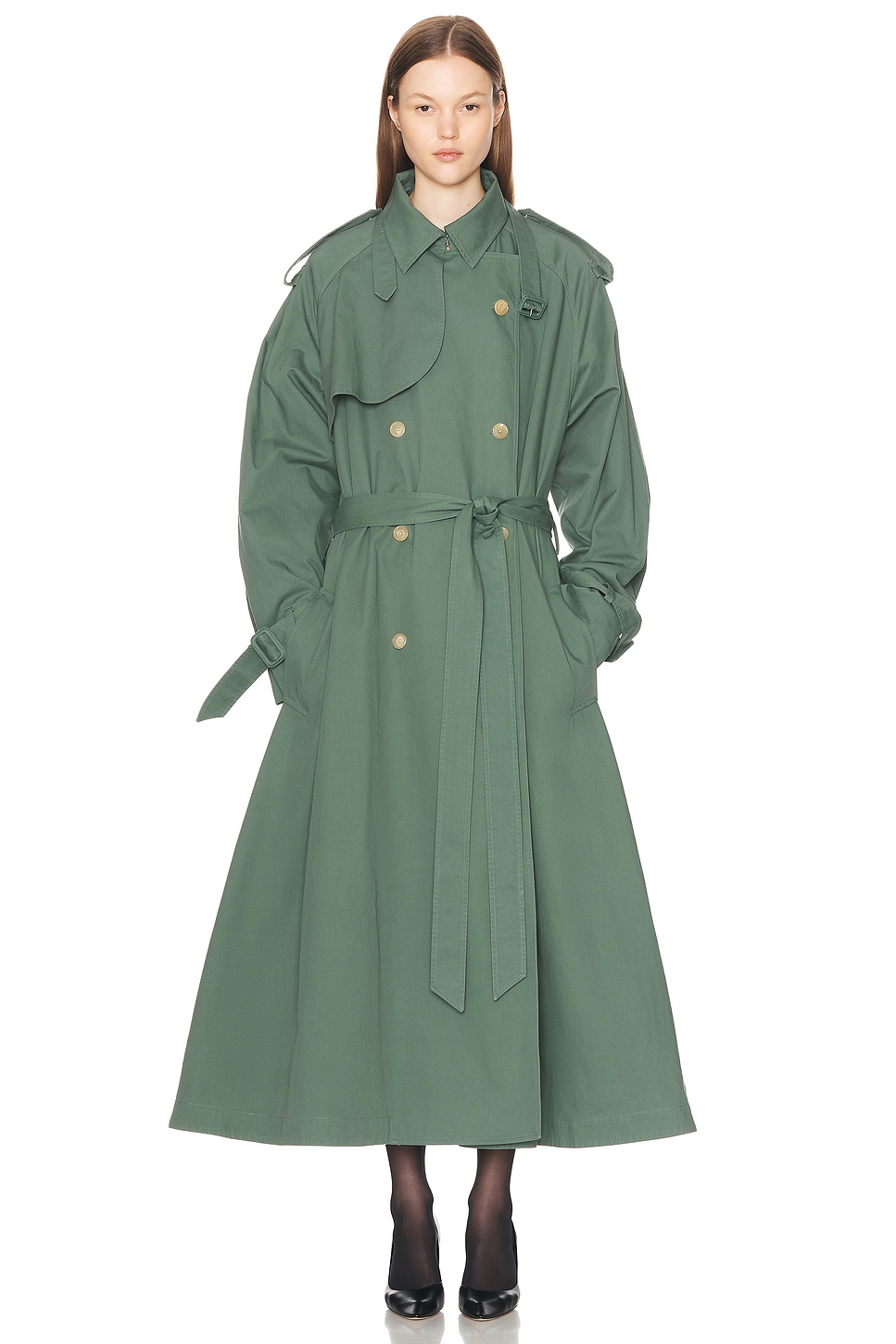 Image 1 of The Row Domeka Coat in Sage