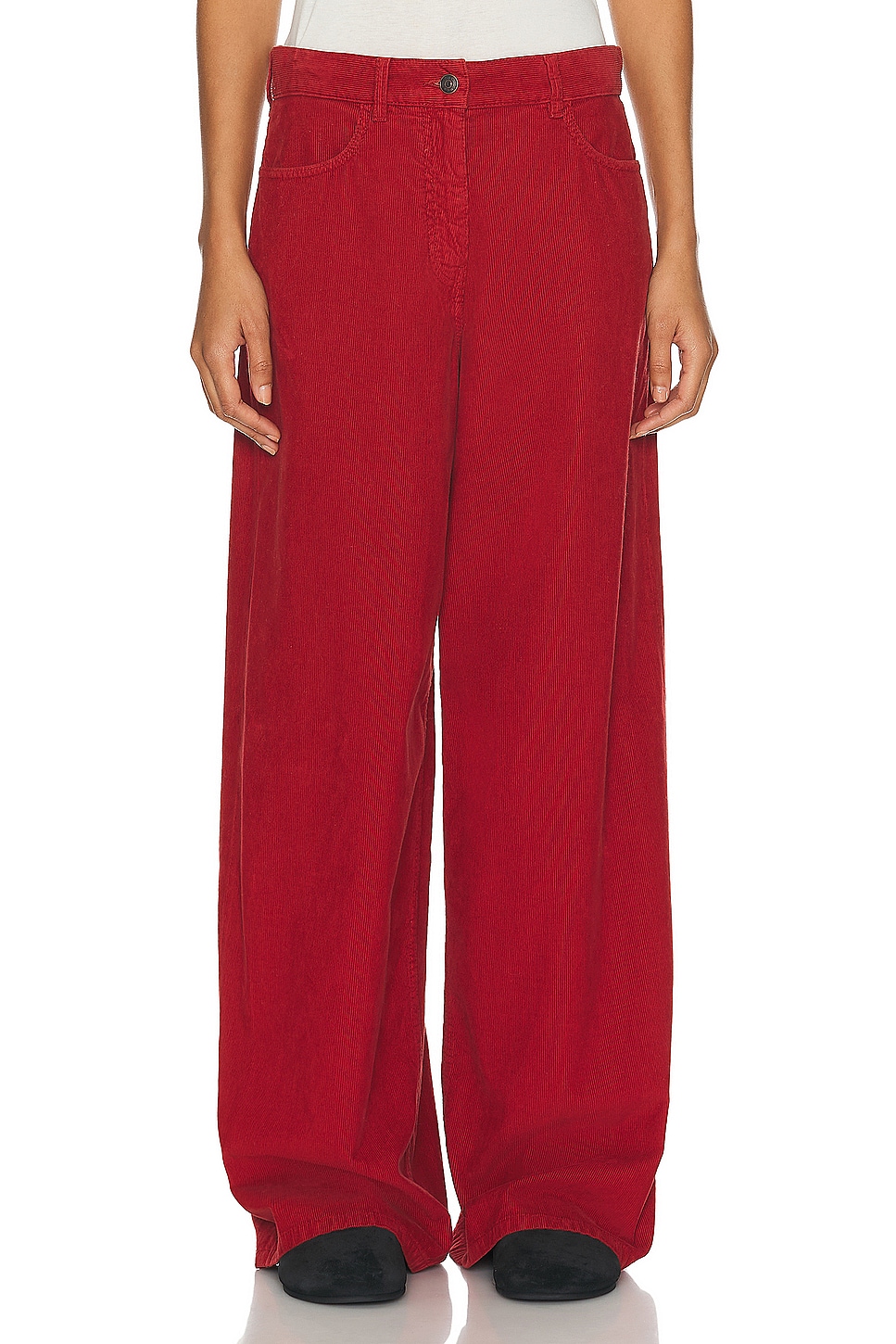 Image 1 of The Row Chan Pant in Red