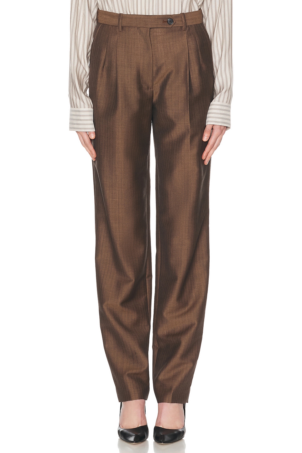 Image 1 of The Row Norbert Pant in Dark Beige