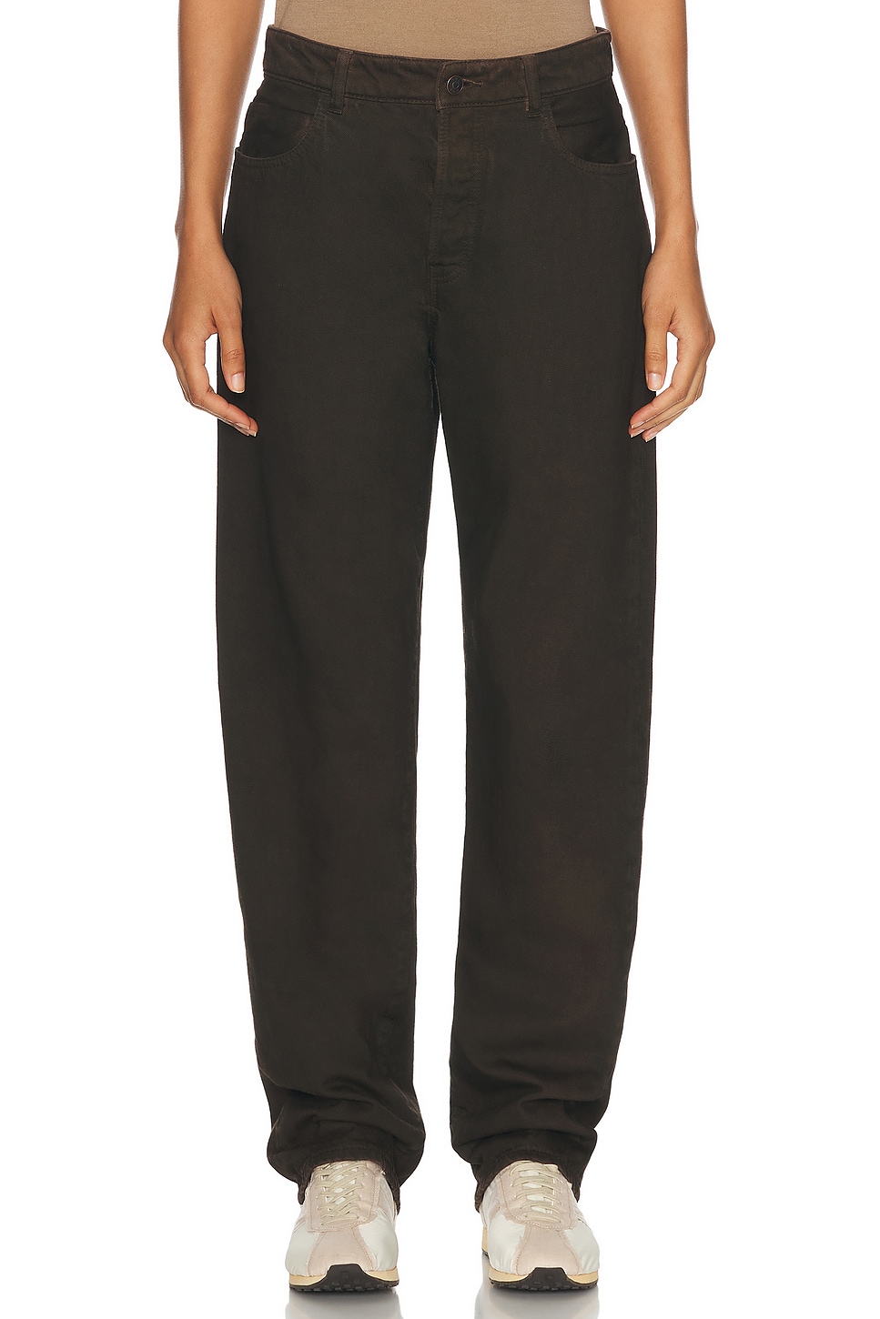 Image 1 of The Row Carlyl Pant in Brown