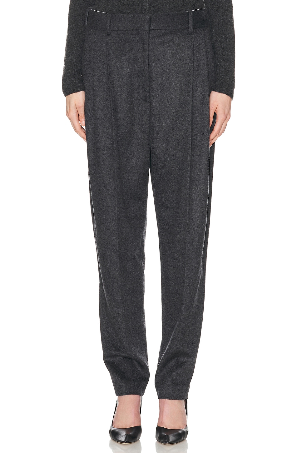 Image 1 of The Row Richelle Pant in Charcoal Melange