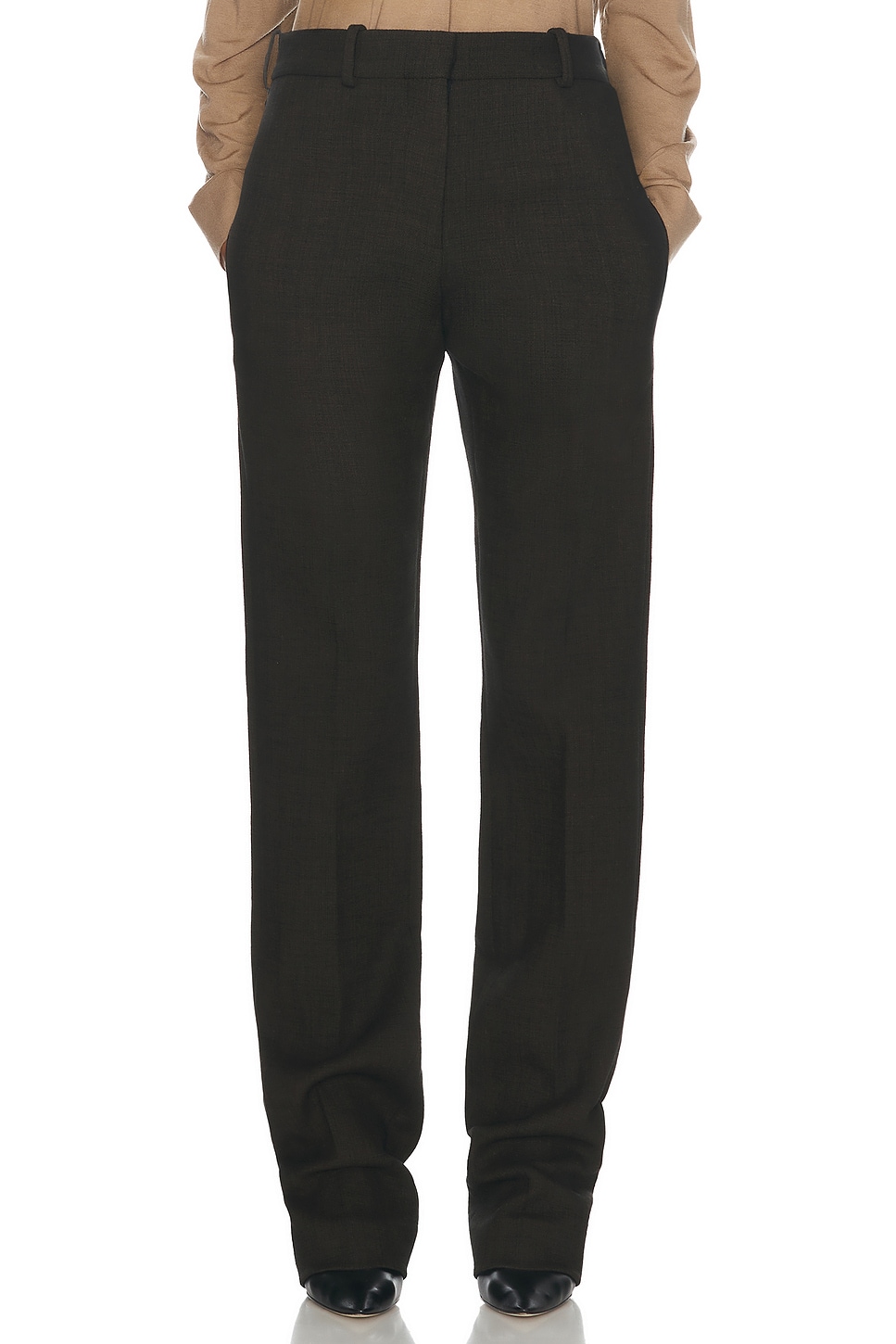 Image 1 of The Row Selvie Pant in Dark Brown Melange