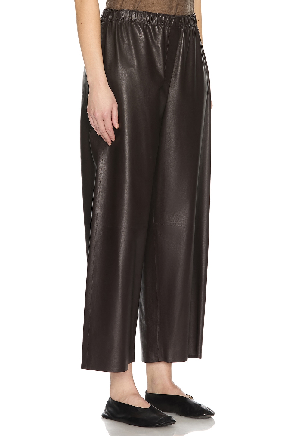 The Row Yani Mid-rise Leather Wide-leg Pants