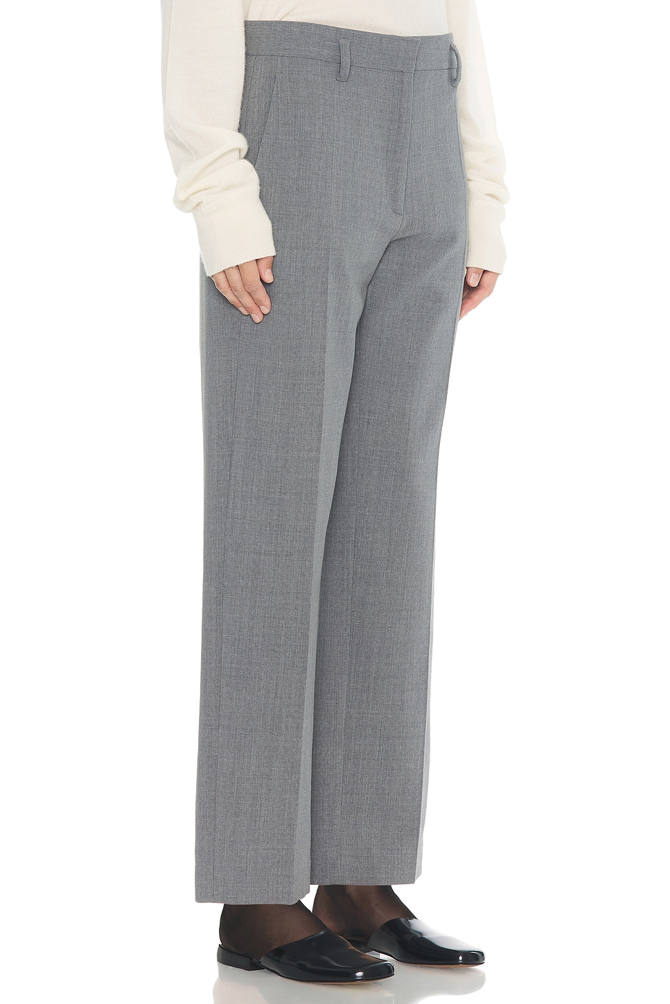 The Row Taliesin Virgin Wool Trousers In Gray