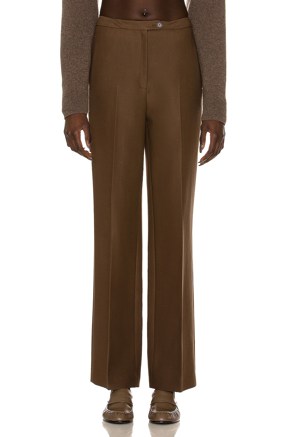 Image 1 of The Row Elia Pant in Warm Taupe