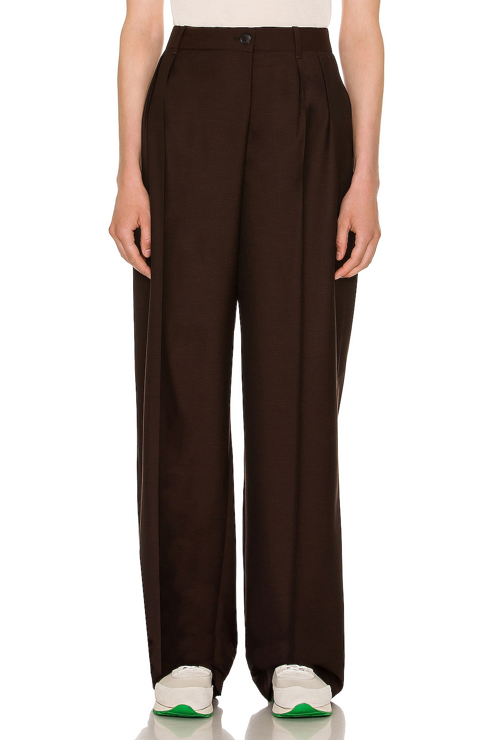 Image 1 of The Row Willow Pant in Dark Chocolate