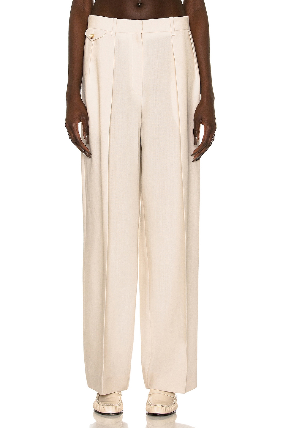 Image 1 of The Row Marcelina Pant in Eggshell