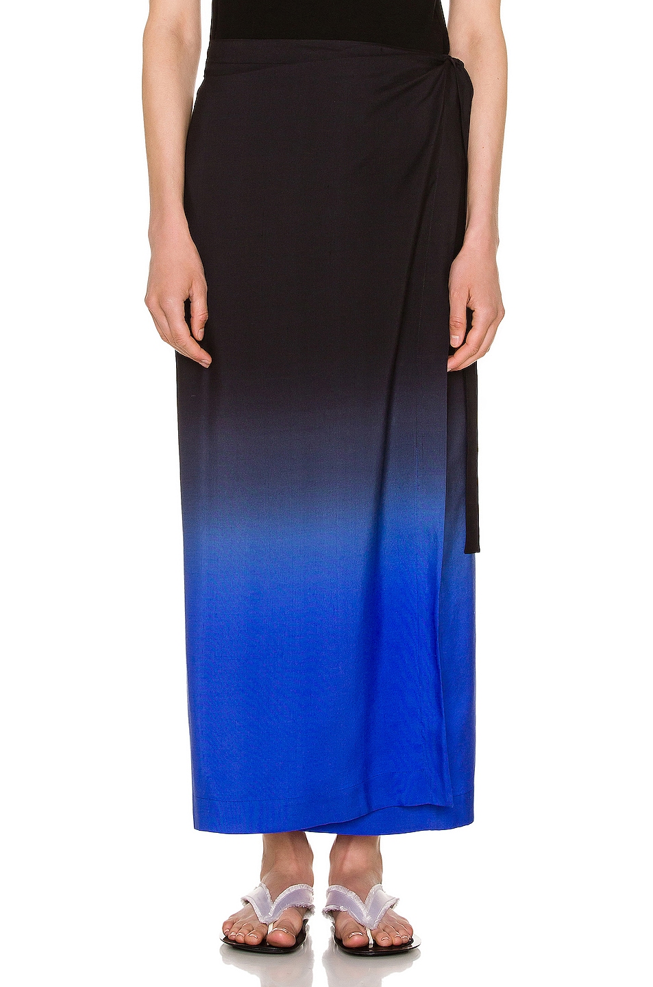 Image 1 of The Row Olina Skirt in Black & Electric Blue