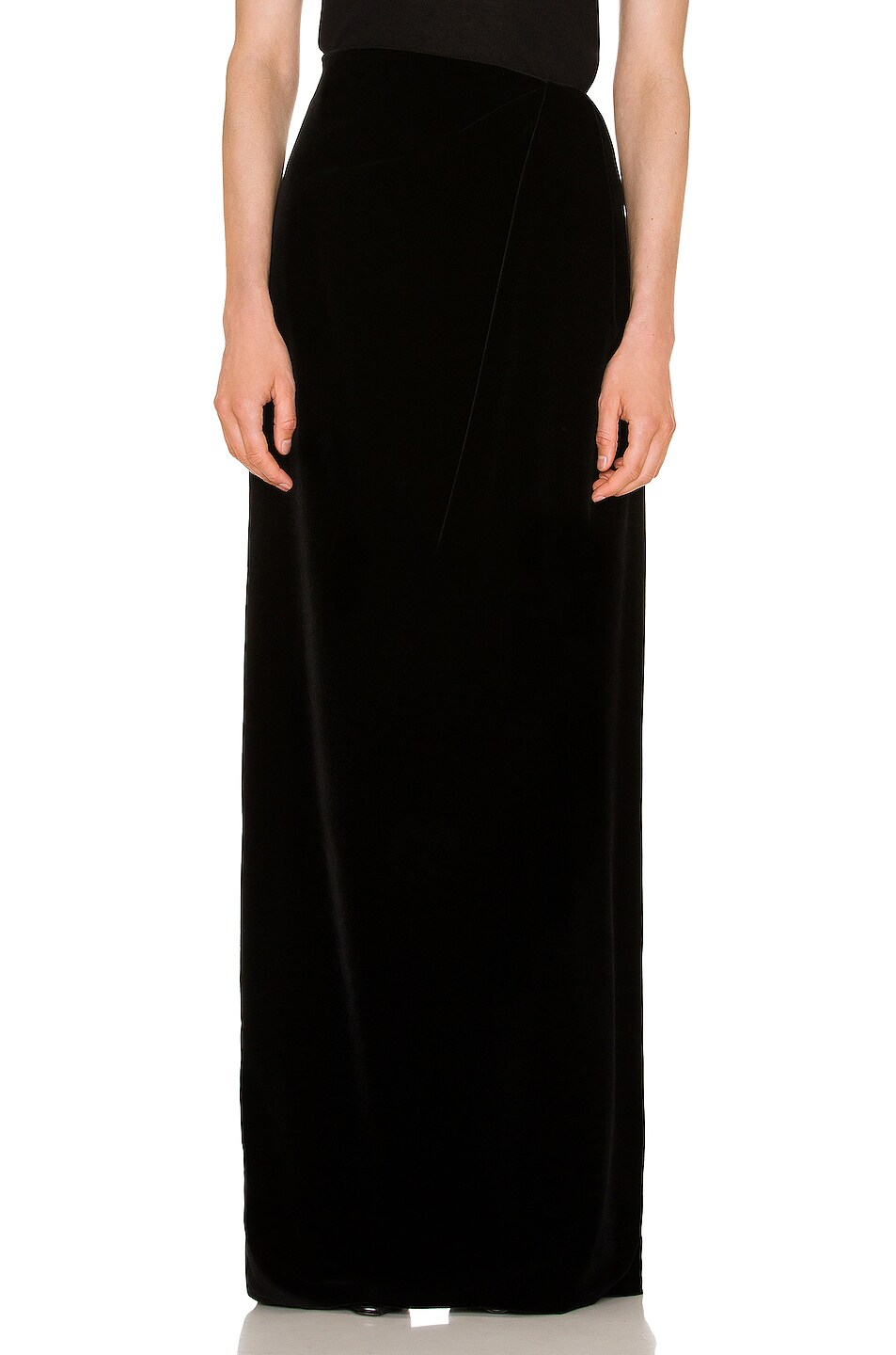 Image 1 of The Row Azelia Velvet Skirt in Black