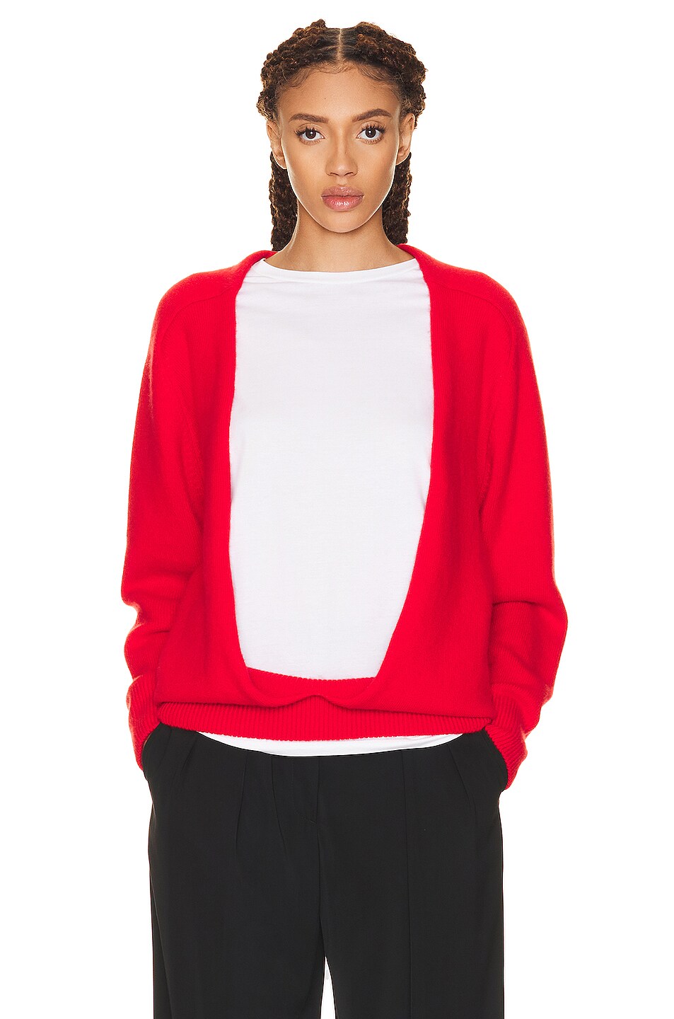 Image 1 of The Row Chevro Top in Bright Red