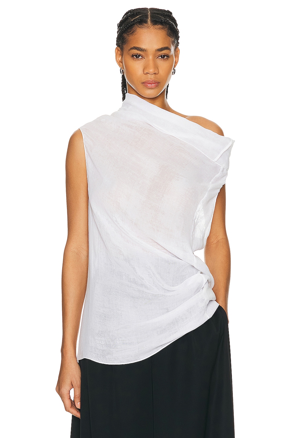 Image 1 of The Row Aria Top in Ivory