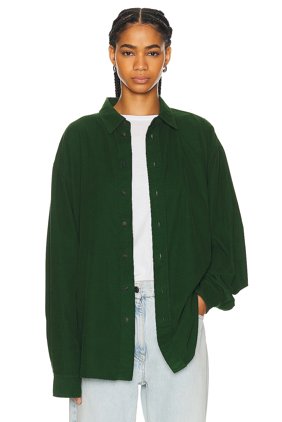 Image 1 of The Row Penna Shirt in Pine Green