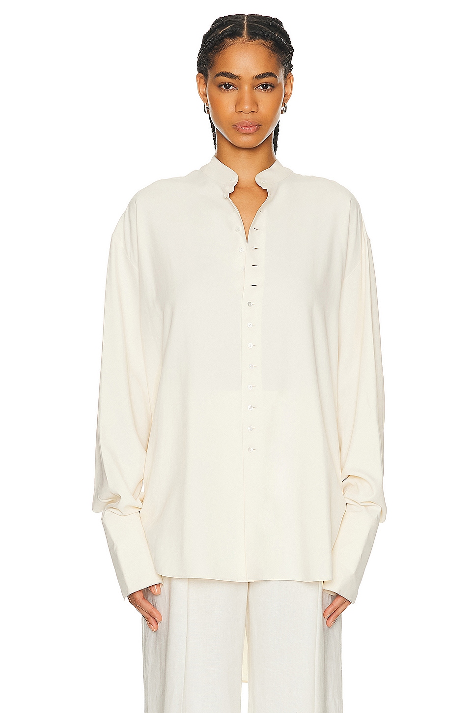 Image 1 of The Row Ridla Shirt in BISQUE