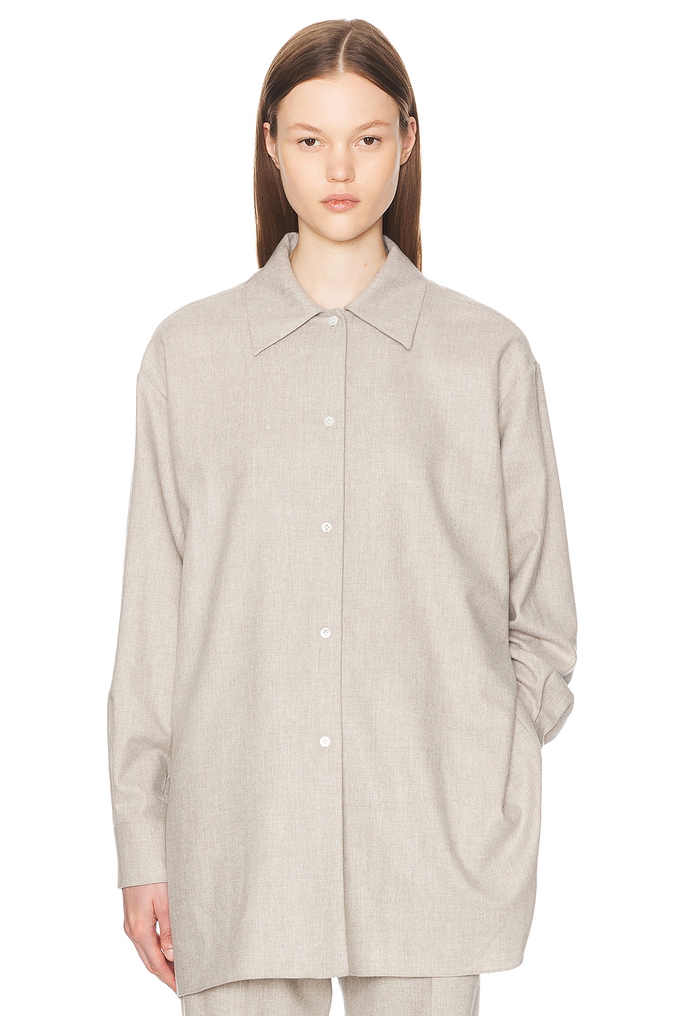 Image 1 of The Row Komako Shirt in Light Pebble