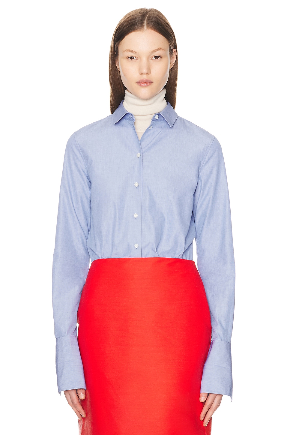 Image 1 of The Row Metis Shirt in Steel Blue