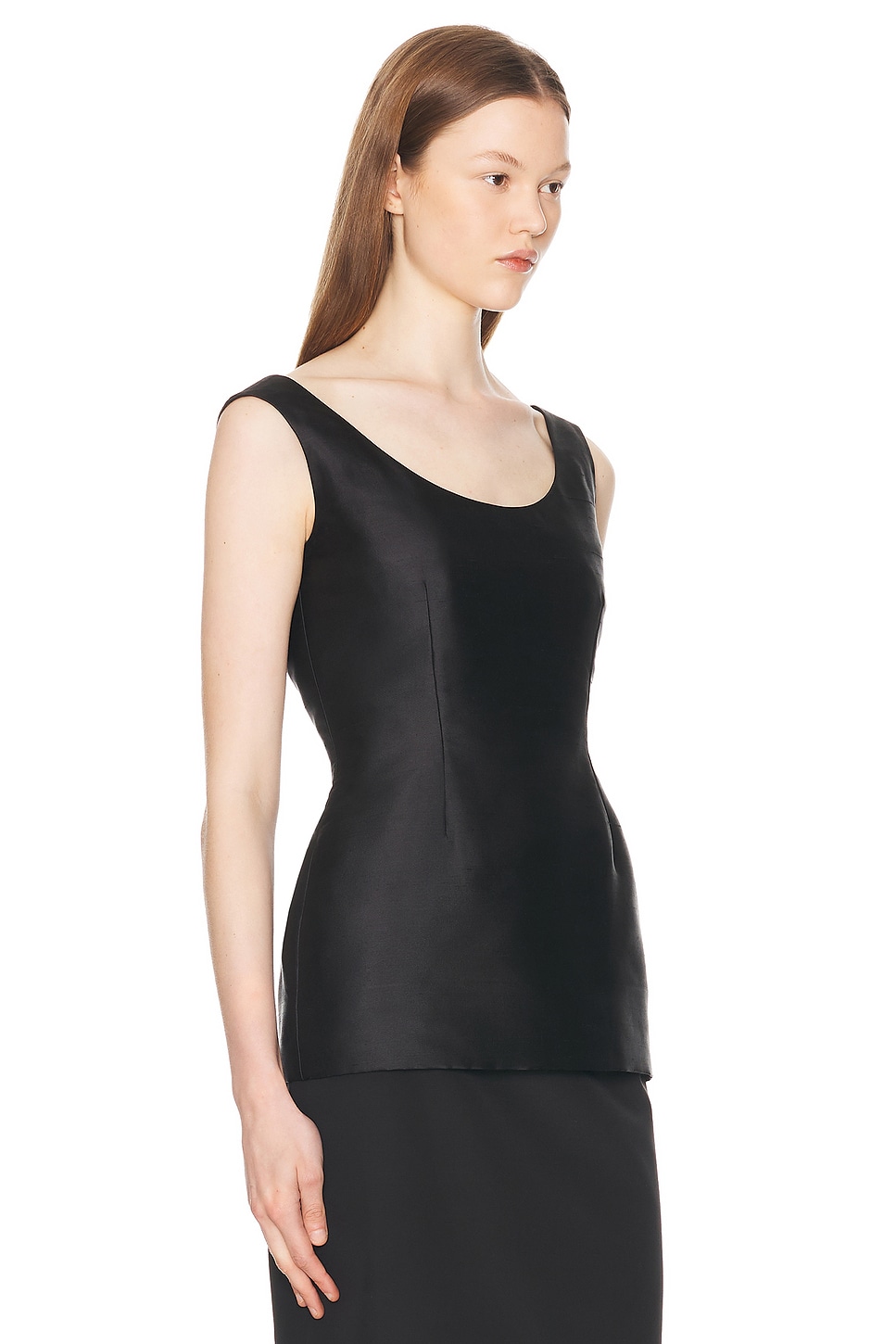 The Row Emeric Silk-dupioni Tank In Black