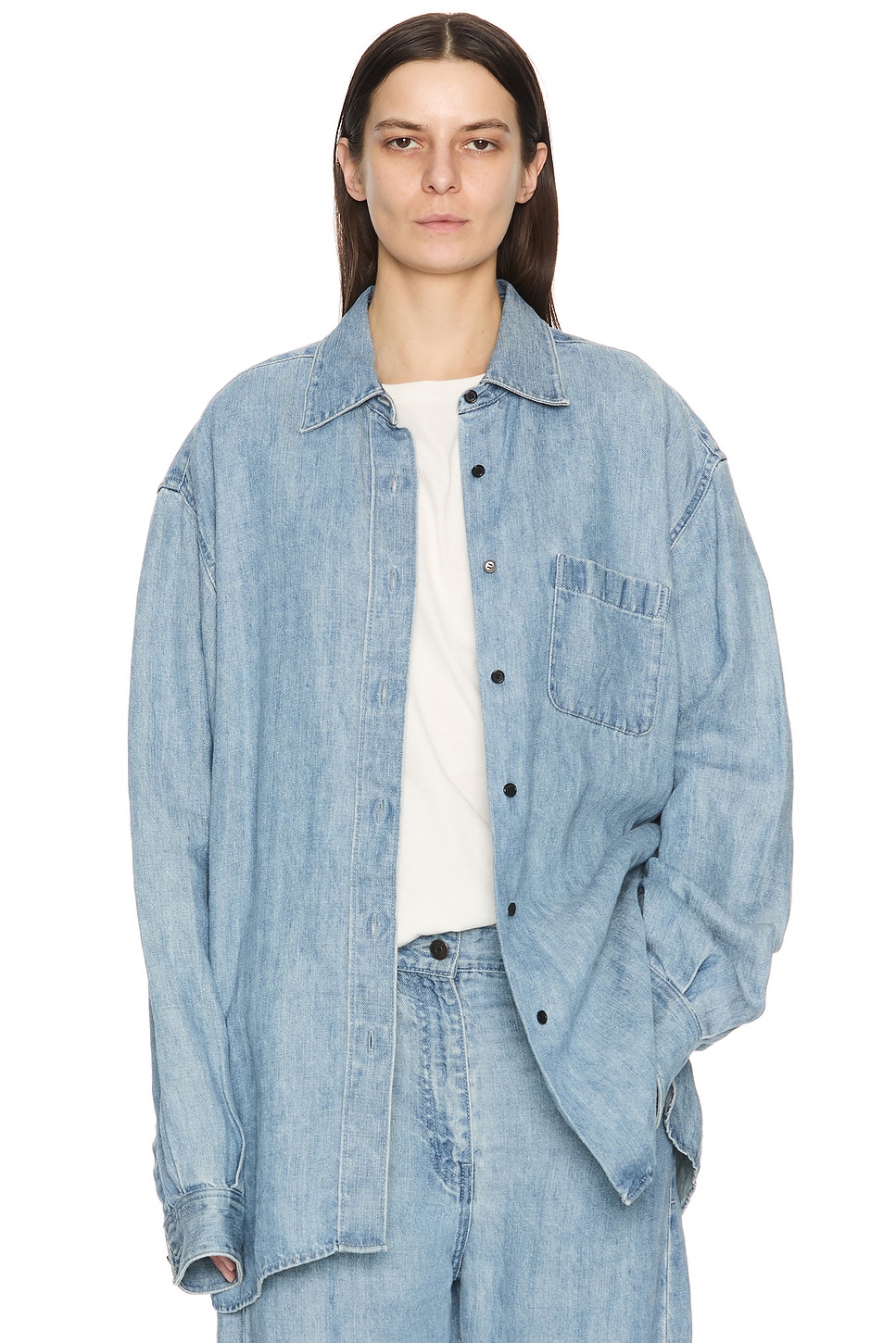 Image 1 of The Row Nesson Shirt in Bleached
