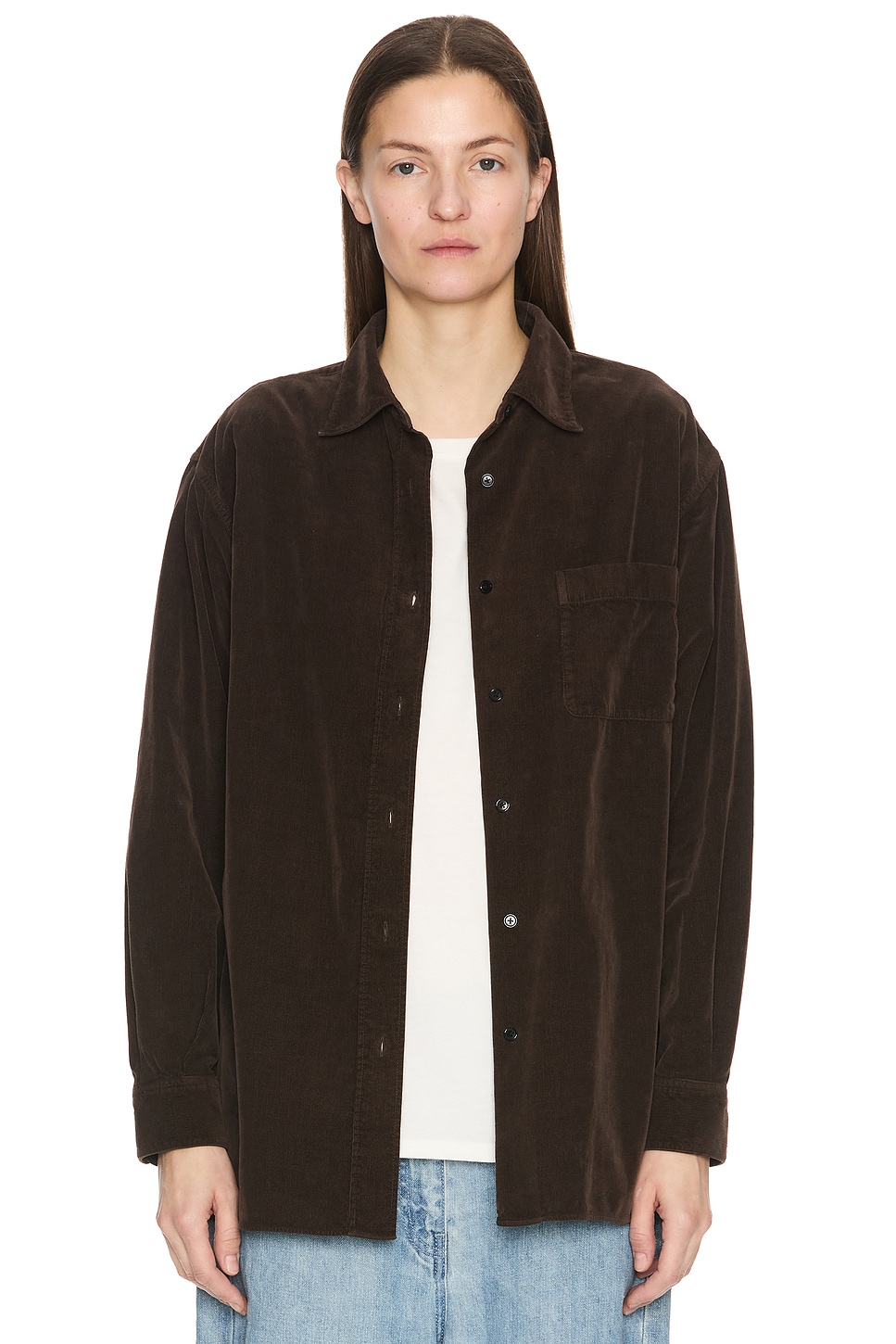 The Row Nesson Shirt In Brown