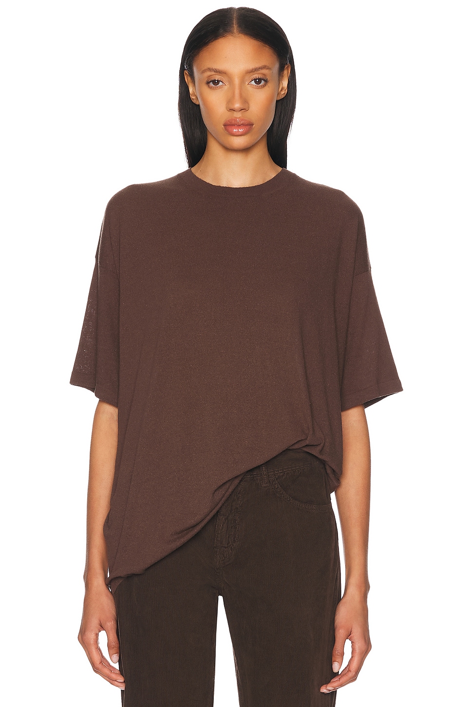 Image 1 of The Row Jockton Top in Chocolate